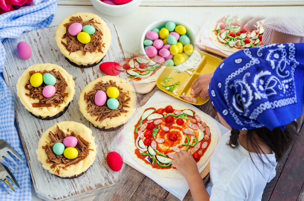birds nest cookies and flatbread pizza