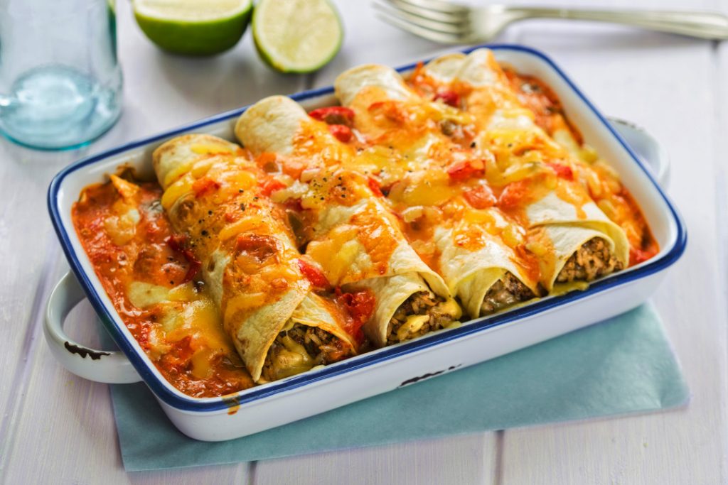 Mexican enchiladas in pan